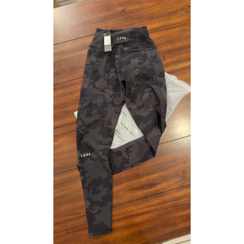 LSKD Fusion Full Length Tight Black Camo High Waisted Leggings WTGH0008P 2XS NWT - Picture 3 of 16